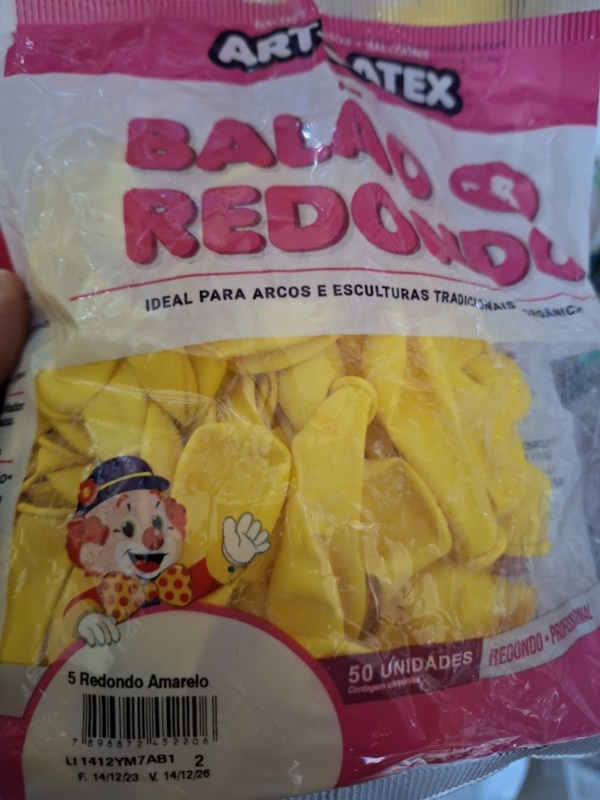 BAL�O 5 REDONDO C/50  AMARELO